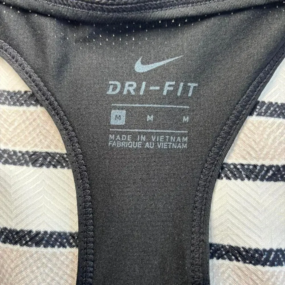 Nike Women M Performance Sporty Sleeveless Tank Top Gray Black